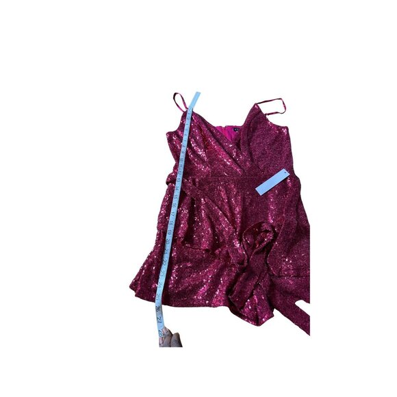 Venus Womens Sequin Romper V-Neck Spaghetti Strap Size L Sparkly Glam Party NEW - Picture 8 of 14